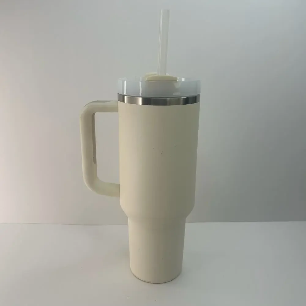 Stanley Quencher H2.0 FlowState 40oz Tumbler Cream Stainless Steel With Straw - Picture 3 of 16